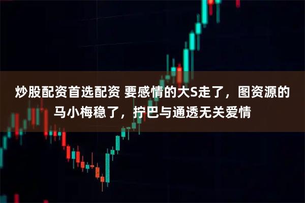炒股配资首选配资 要感情的大S走了，图资源的马小梅稳了，拧巴与通透无关爱情